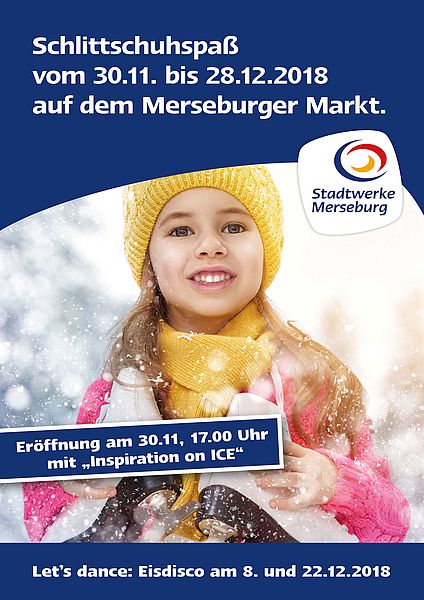 Schlittschuhspaß auf dem Merseburger Marktplatz 2018