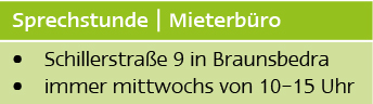 Sprechstunde Mieterbüro Braundsbedra Sprechstunde Mieterbüro Braundsbedra