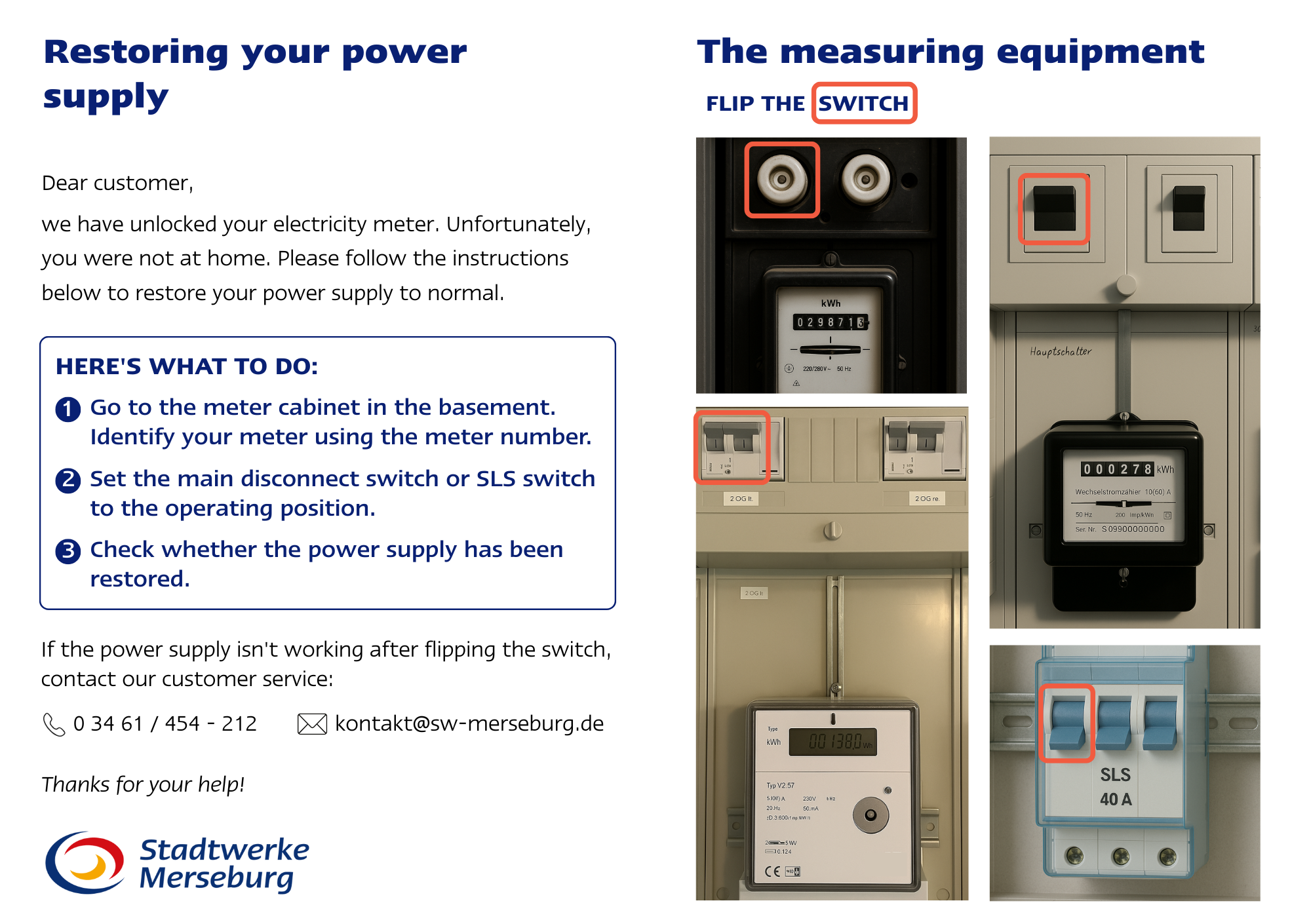 Restoring your power supply